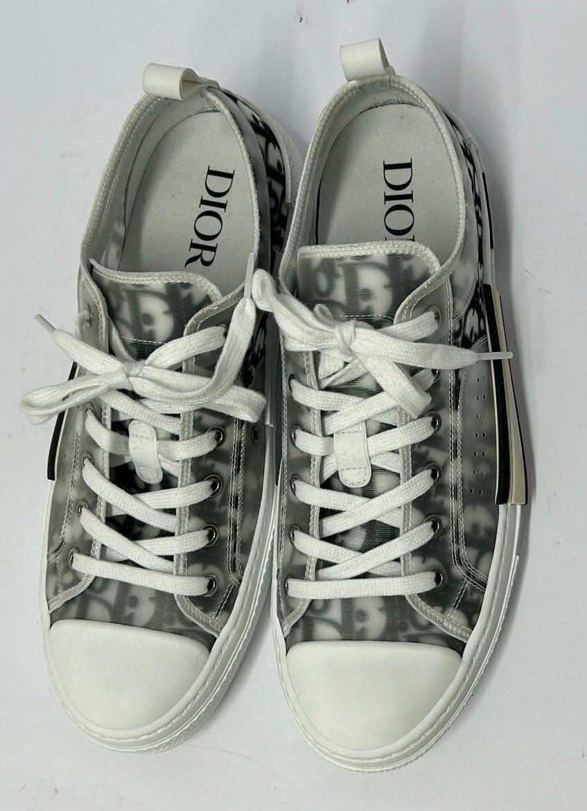 Christian Dior Men's Oblique Net And PVC B23 Low Top Sneakers Size EU 43.5 For Sale 2