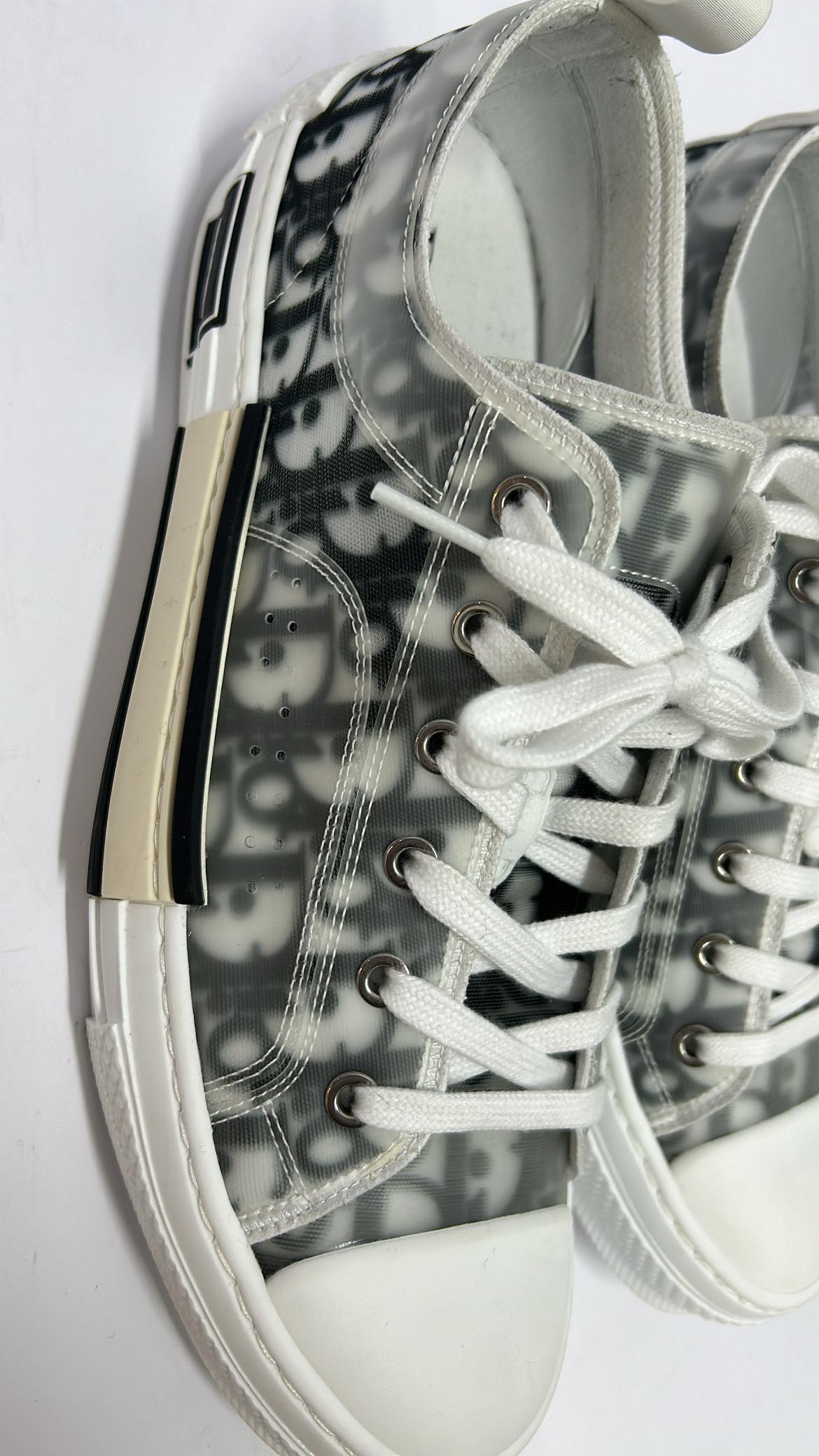 Christian Dior Men's Oblique Net And PVC B23 Low Top Sneakers Size EU 43.5 For Sale 5
