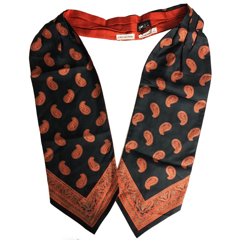 Christian Dior Mens Silk Tie Cravatte Bow Tie Paisley Vintage For Sale