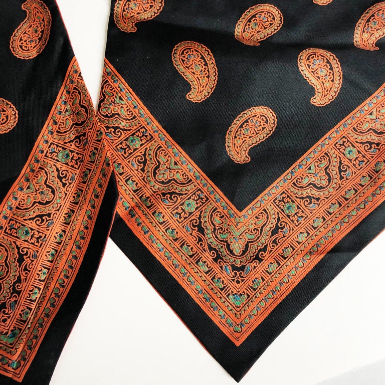 Christian Dior Mens Silk Tie Cravatte Bow Tie Paisley Vintage For Sale