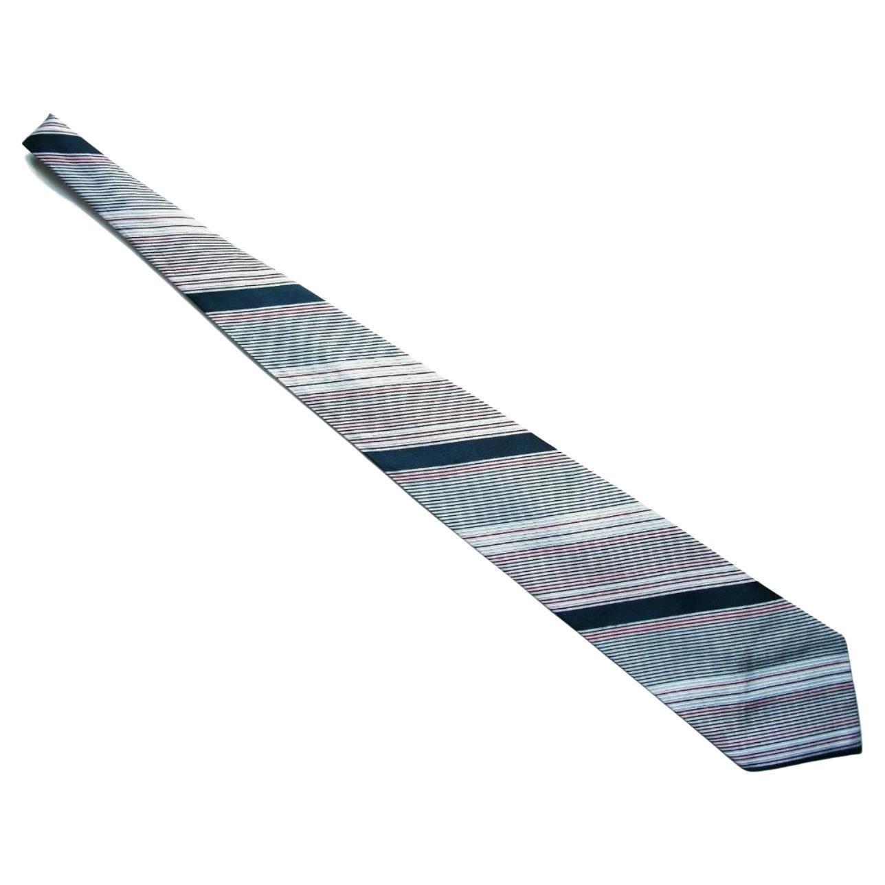 CHRISTIAN DIOR - Men's Vintage Striped Neck Tie - 100% Polyester - Circa 1970's
