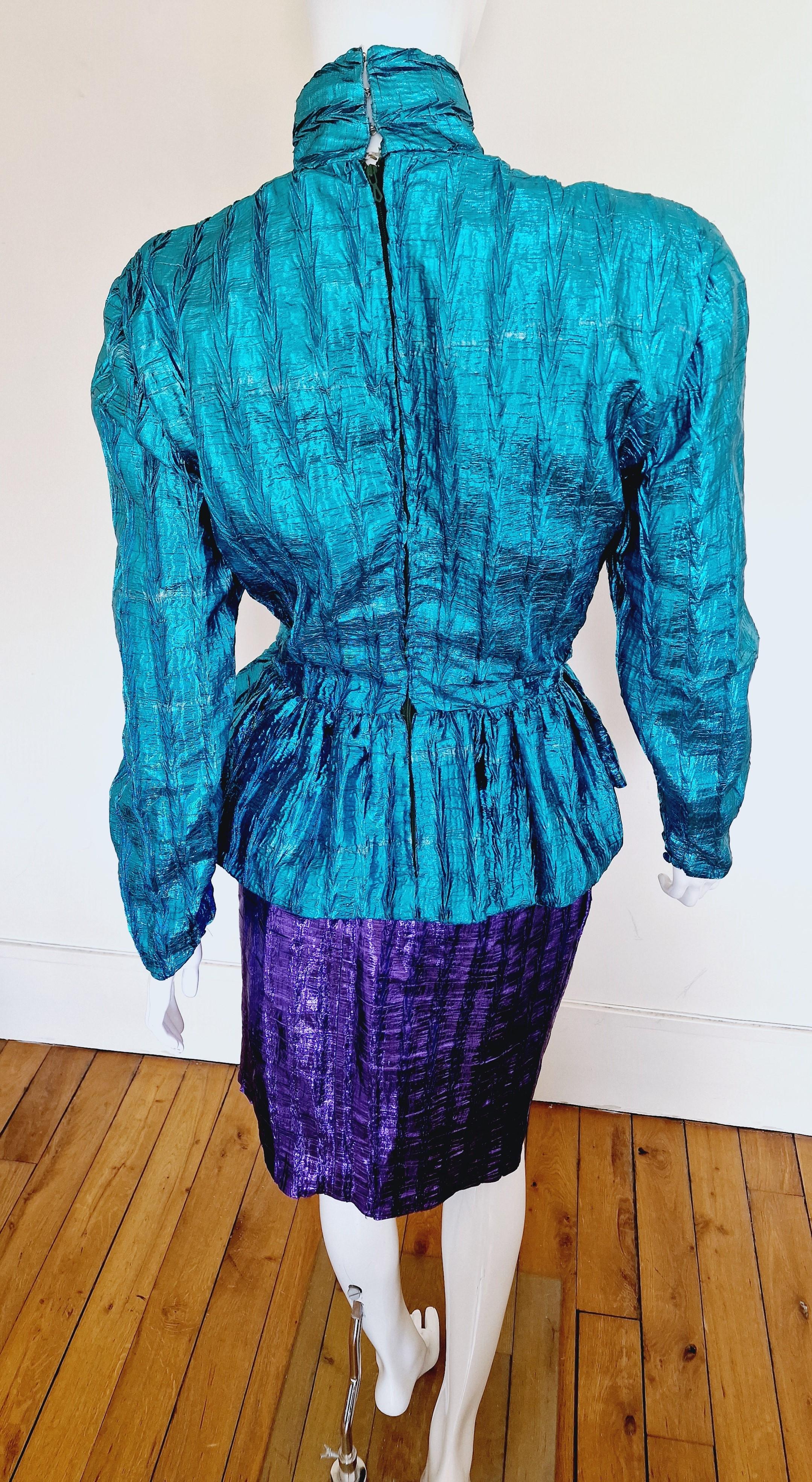 Christian Dior - Robe de costume vintage Elena Metal Boutique, années 60s 70s 80s en vente 5