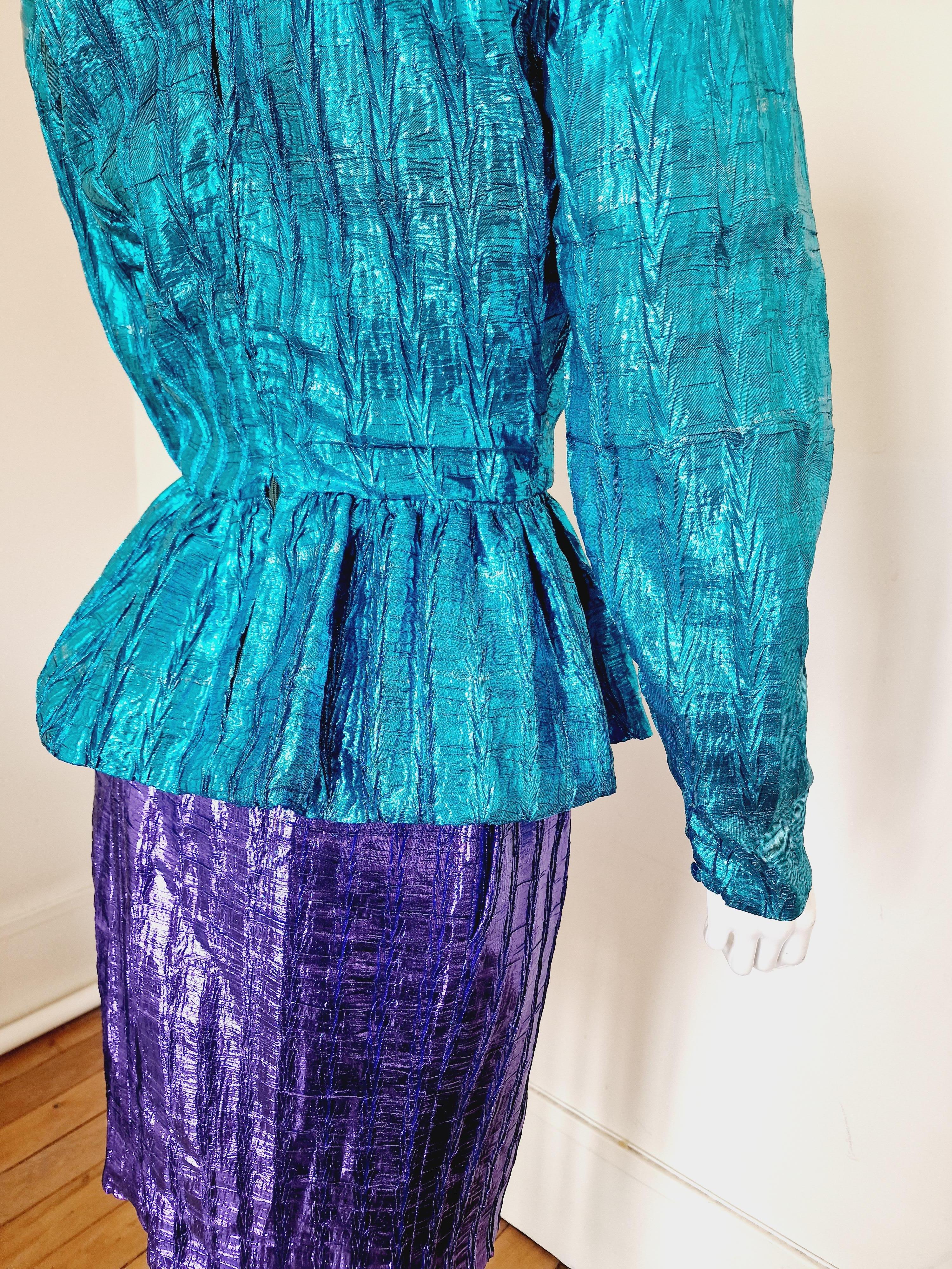 Christian Dior - Robe de costume vintage Elena Metal Boutique, années 60s 70s 80s en vente 7