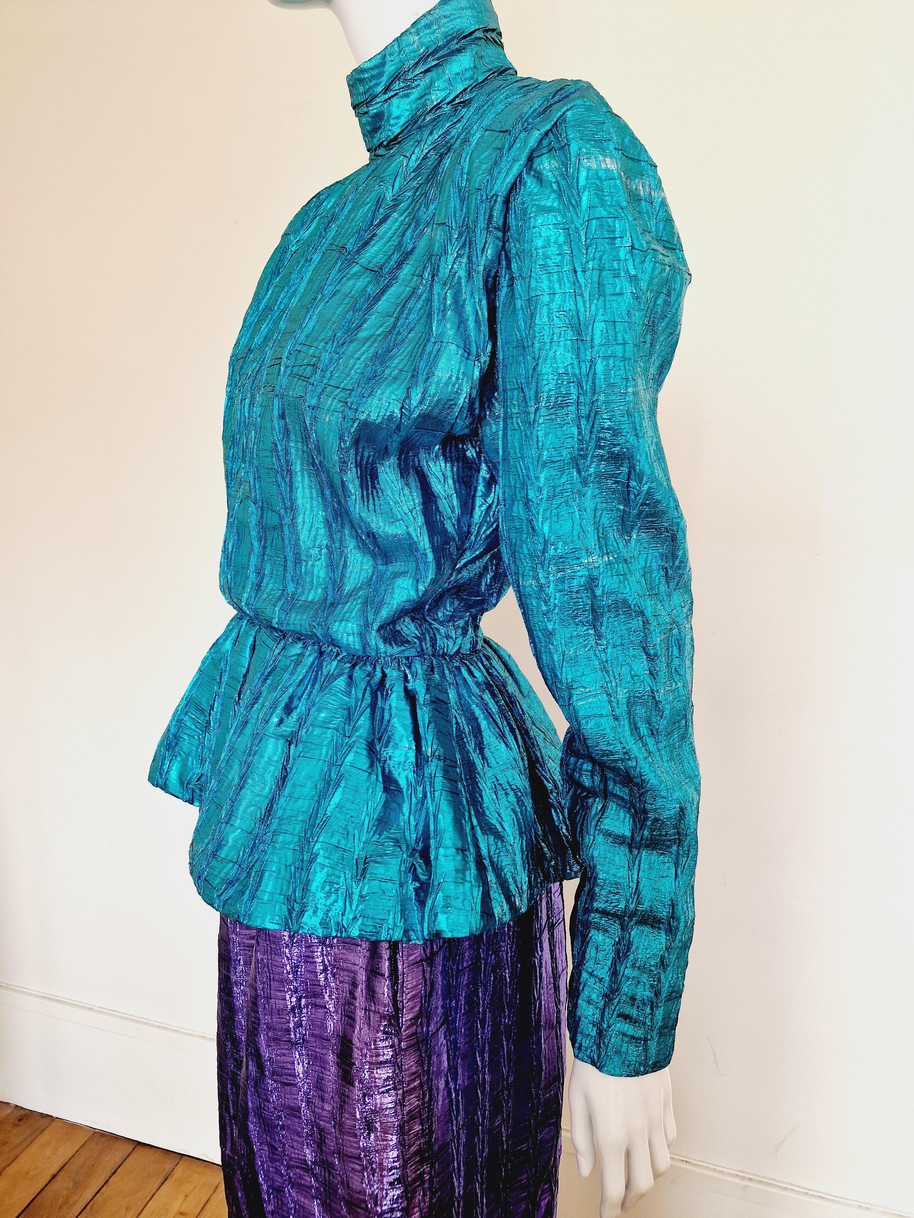 Christian Dior - Robe de costume vintage Elena Metal Boutique, années 60s 70s 80s en vente 2