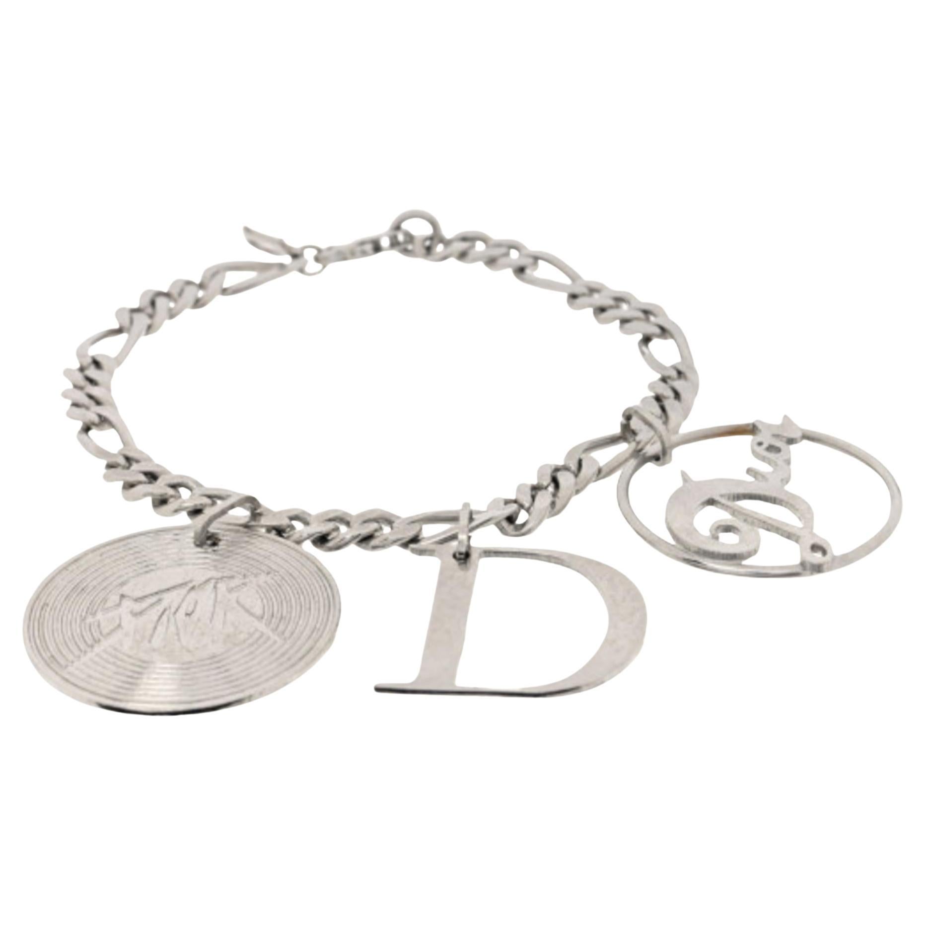 Christian Dior Metal Charm Bracelet For Sale