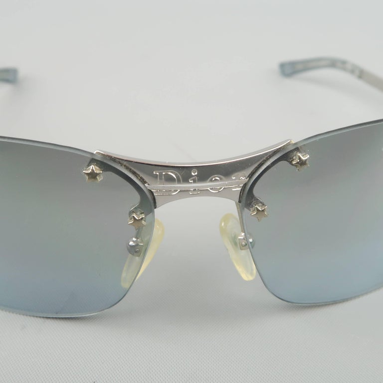 CHRISTIAN DIOR Sunglasses - Metallic Blue and Silver Star
