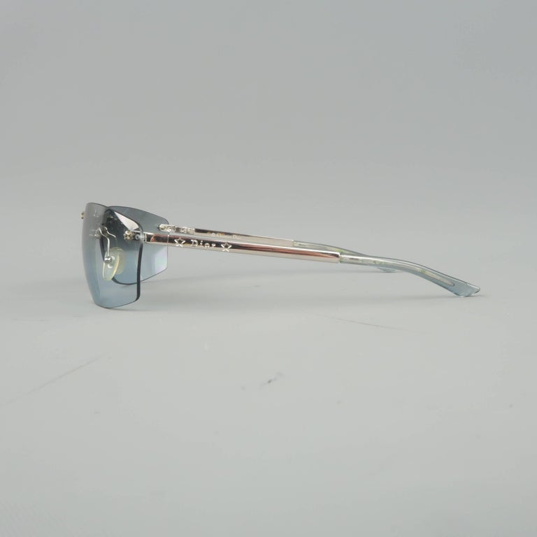 CHRISTIAN DIOR Sunglasses - Metallic Blue and Silver Star Stud