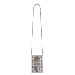 Christian Dior Metallic Cannage Calfskin Studded Vertical Diorama Bag