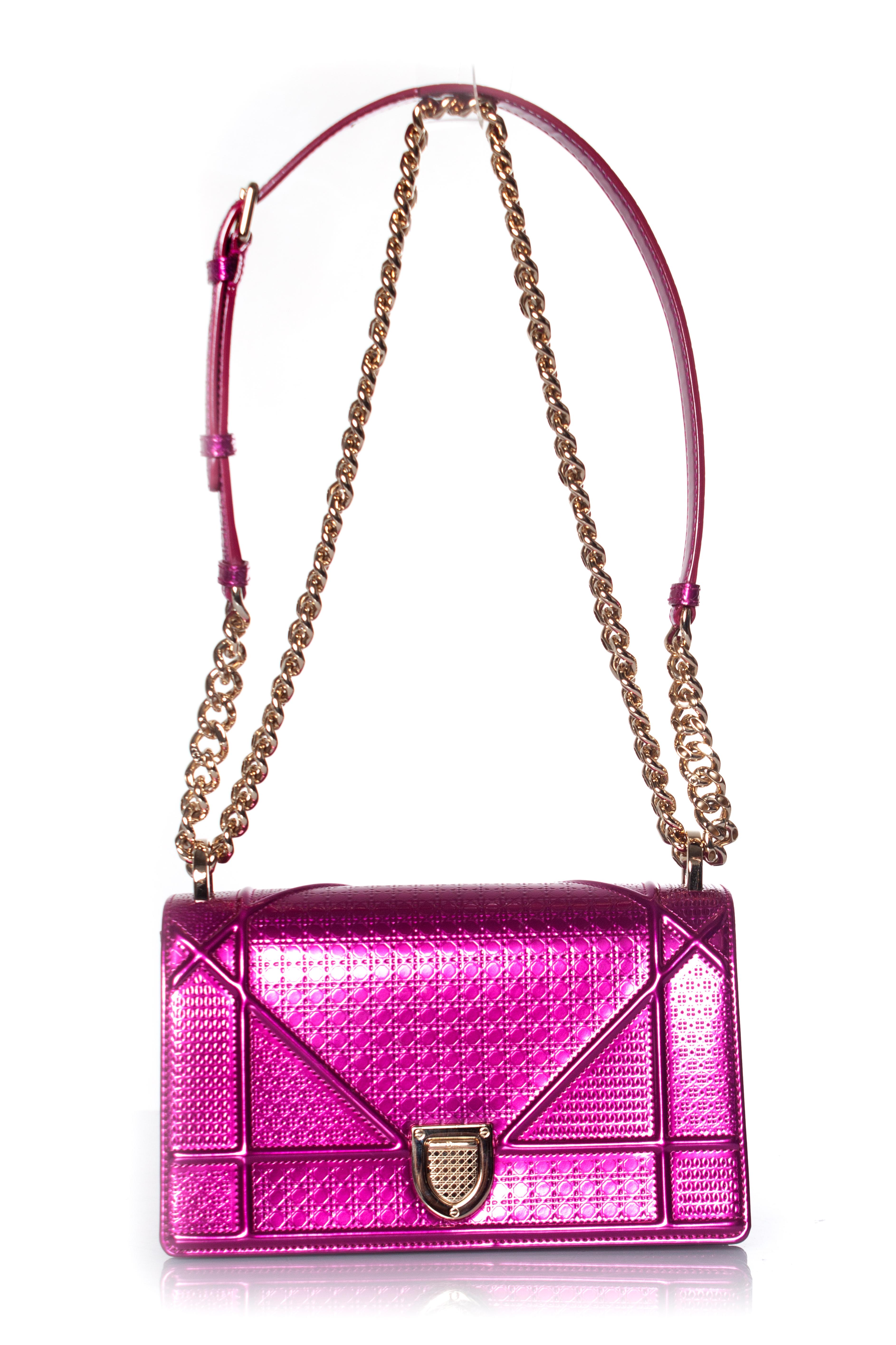 Christian Dior, Metallic Diorama flap bag For Sale 6
