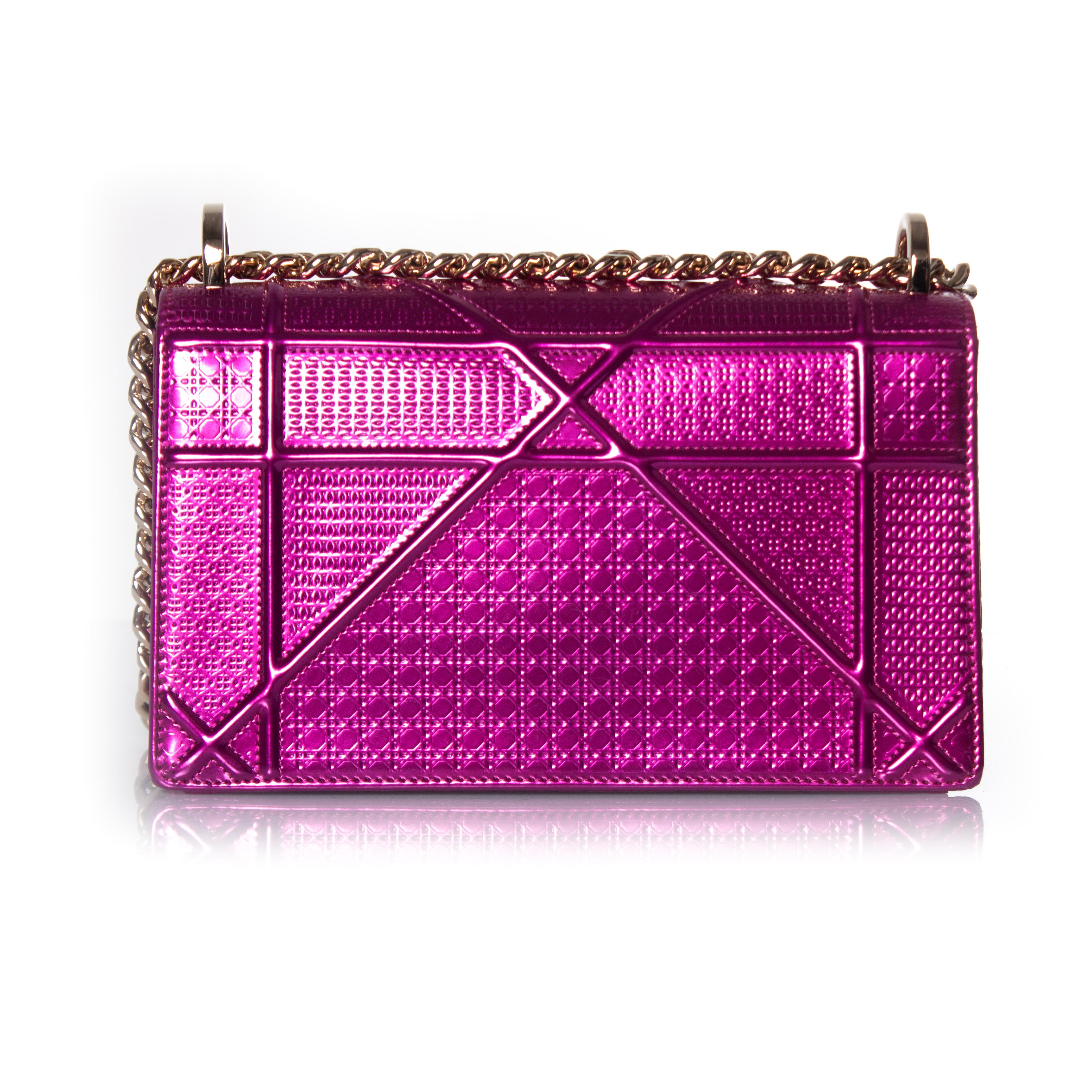 Women's Christian Dior, Metallic Diorama flap bag For Sale