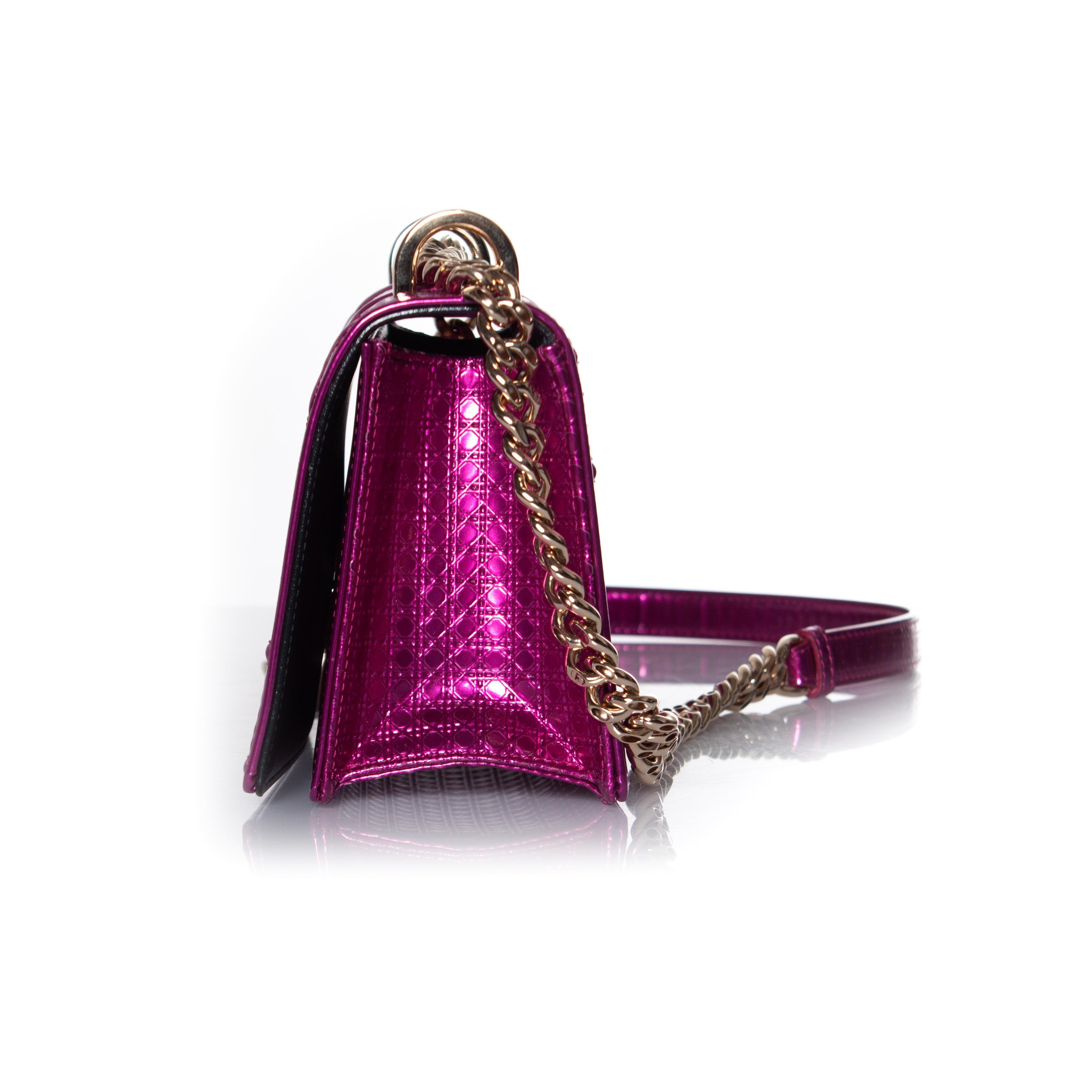 Christian Dior, Metallic Diorama flap bag For Sale 1