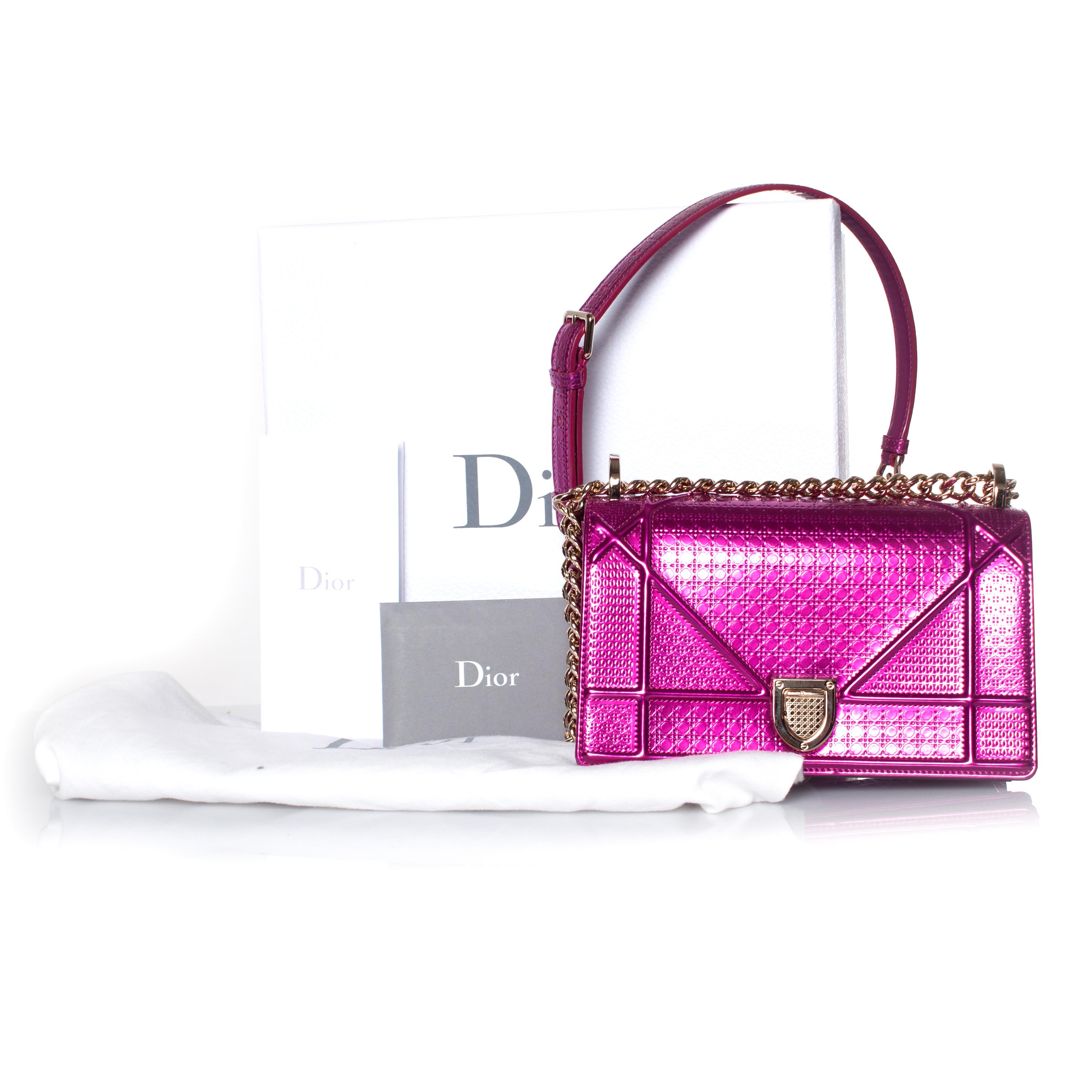 Christian Dior, Metallic Diorama flap bag For Sale 2