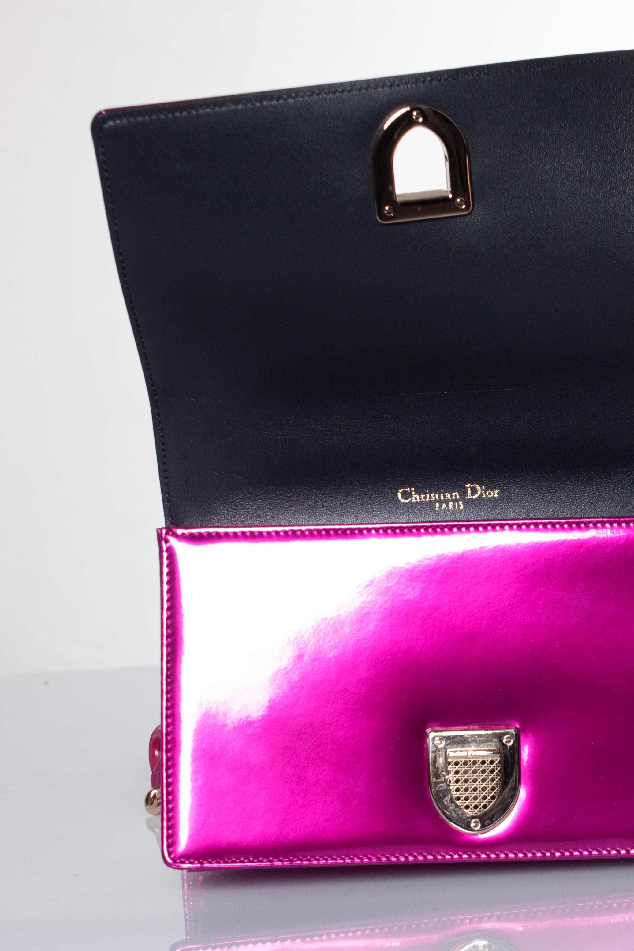 Christian Dior, Metallic Diorama flap bag For Sale 4