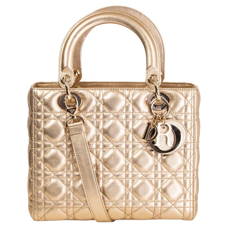 Lady dior metallic gold clearance