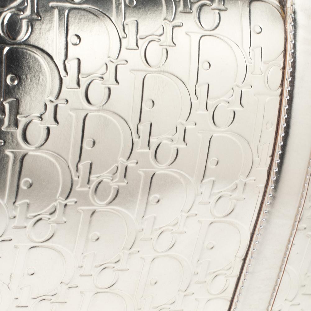 Christian Dior Metallic Gold Oblique Embossed Leather Boston Bag 5
