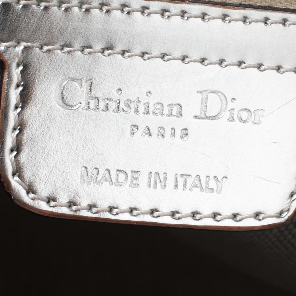 Christian Dior Metallic Gold Oblique geprägte Leder Boston Tasche 2