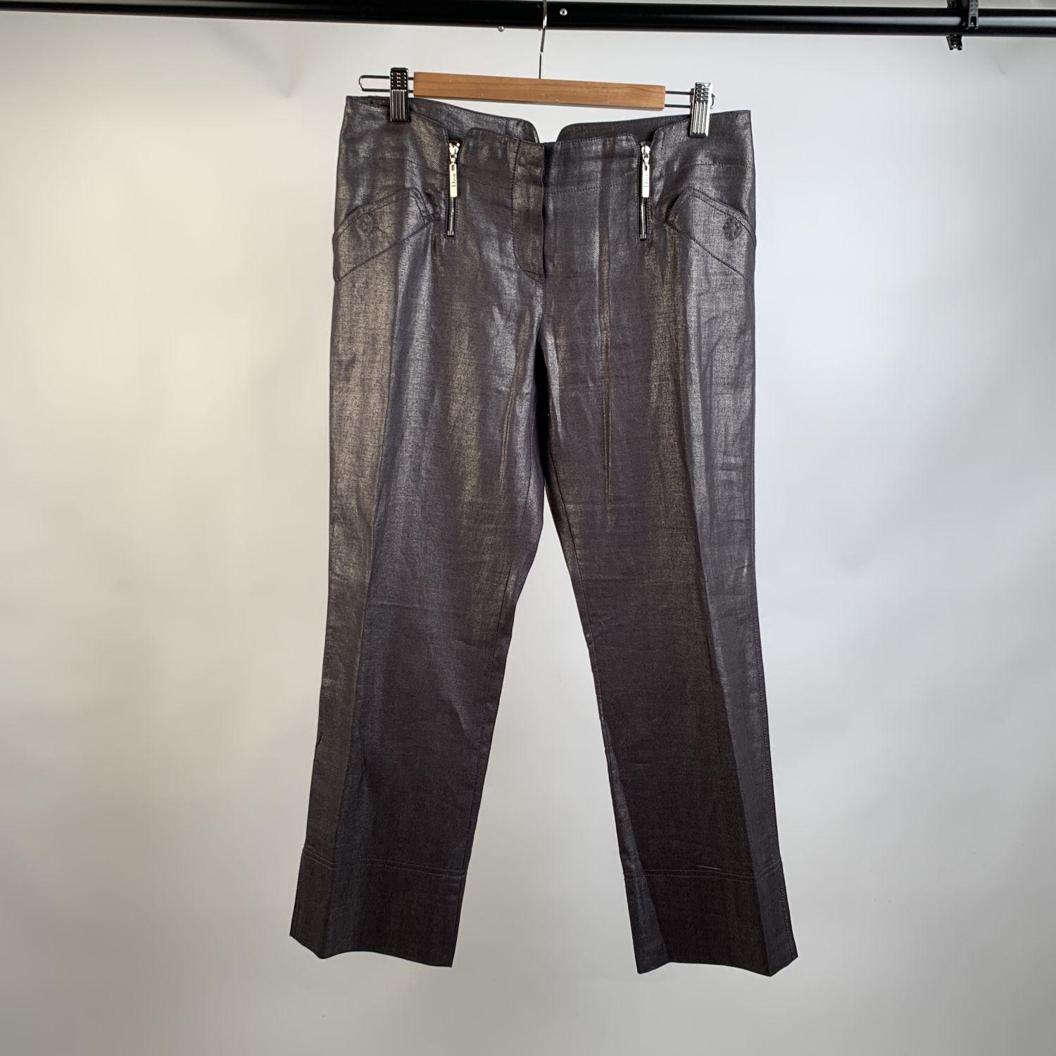 metallic cropped pants