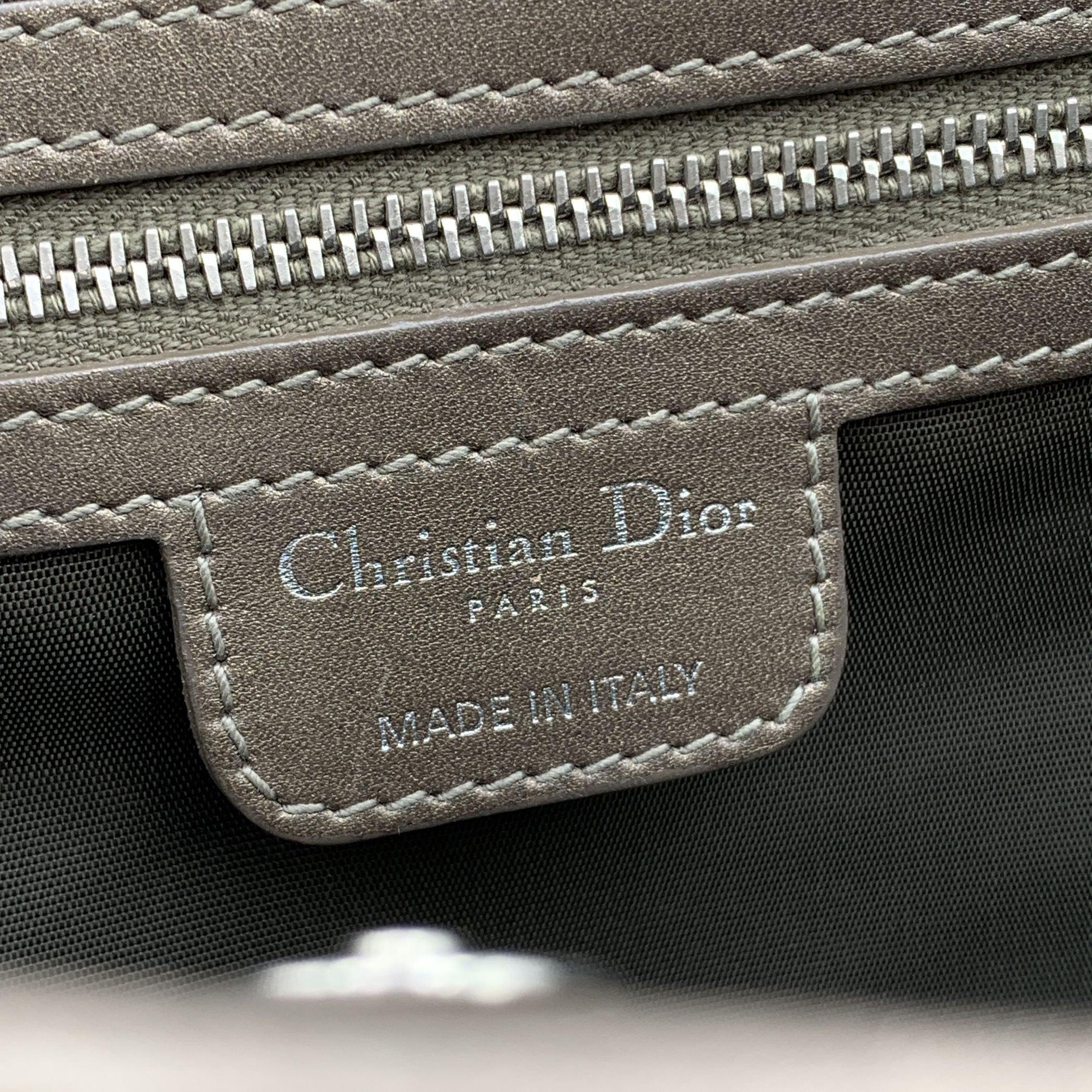 Christian Dior Metallic Grey Cannage Canvas Panarea Tote Bag For Sale 4