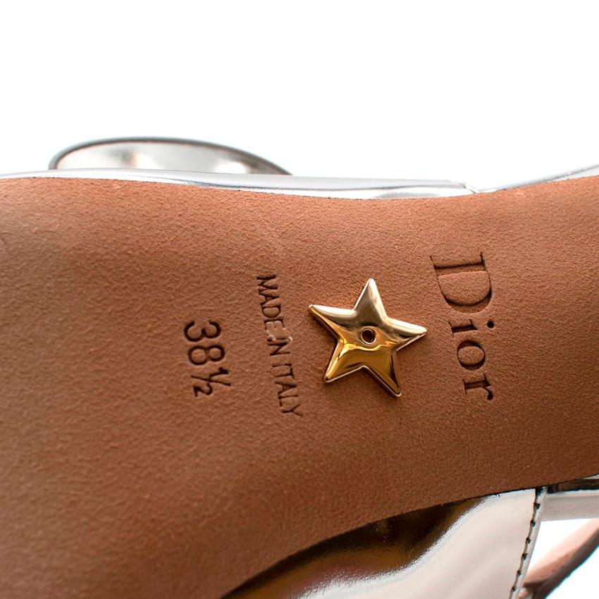 Women's or Men's Christian Dior Metallic Leather Slingback Sandals - Size EU 38.5
