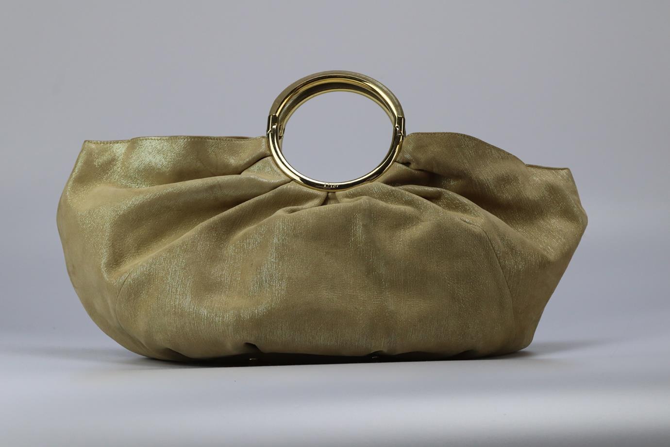 Christian Dior Metallic Nubuck Tote Bag In Good Condition In London, GB