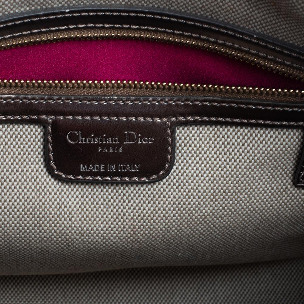 Christian Dior Metallic Oblique Embossed Leather Boston Bag 4