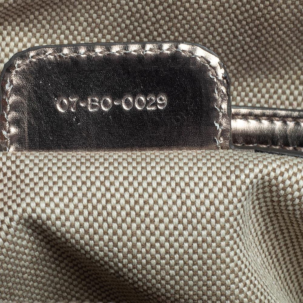 Christian Dior Metallic Oblique Embossed Leather Boston Bag 5