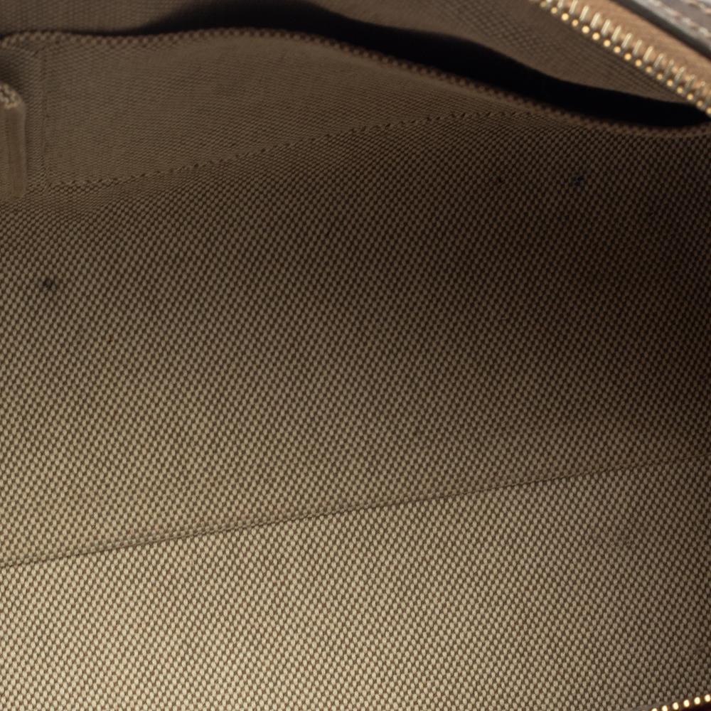 Christian Dior Metallic Oblique Embossed Leather Boston Bag In Good Condition In Dubai, Al Qouz 2