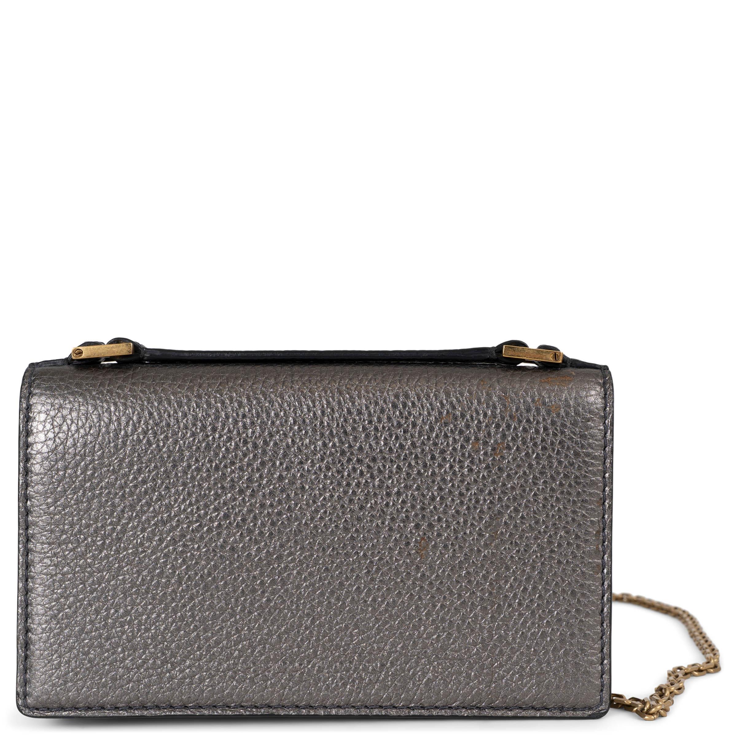 Grigio Pochette J'ADIOR 2018 in pelle peltro metallizzata di Christian Dior in vendita