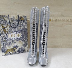 CHRISTIAN DIOR Metallic Silver 2018 NAUGHTILY-D FISHNET