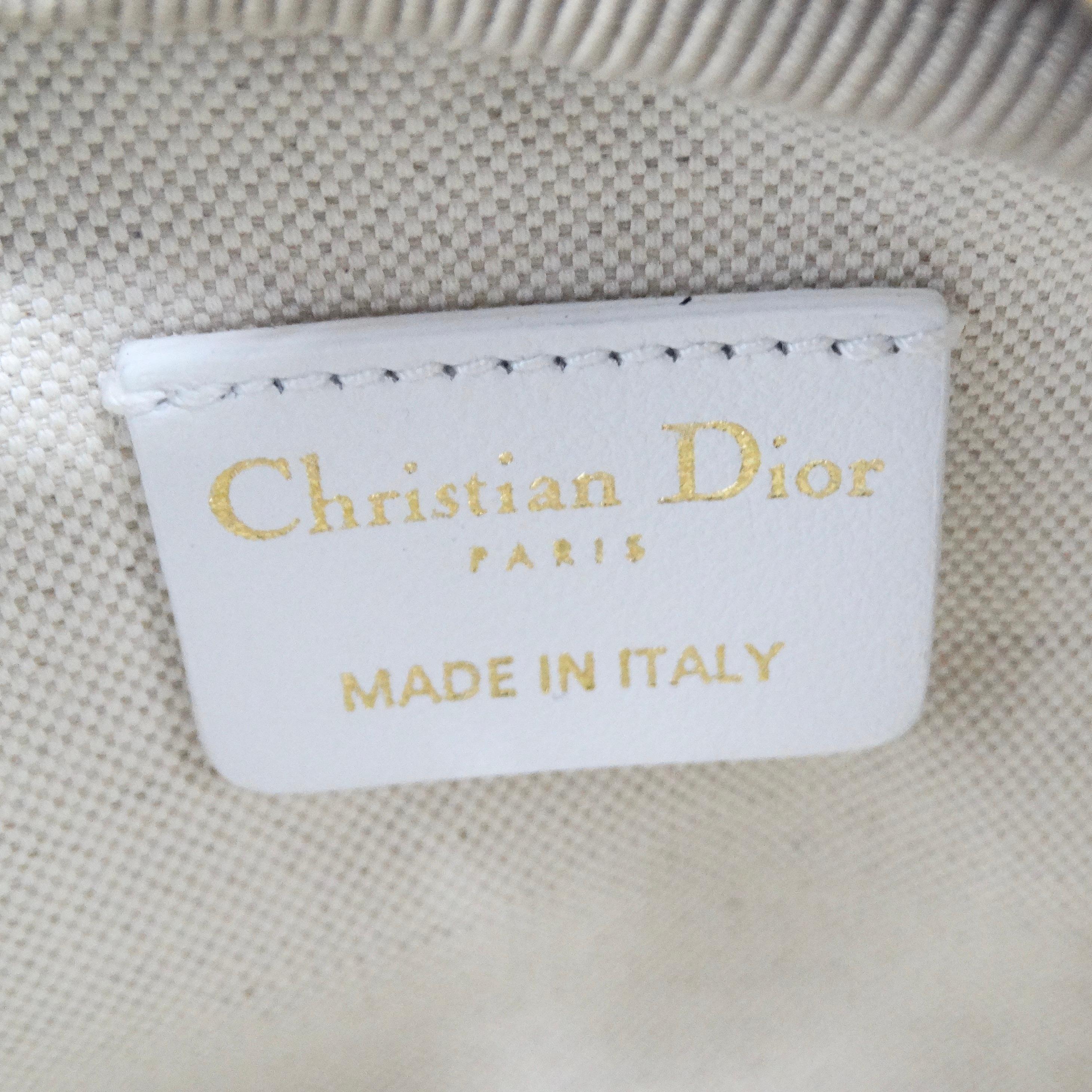 Christian Dior Micro Vibe Zip Bowling Bag Blue Leather For Sale 5