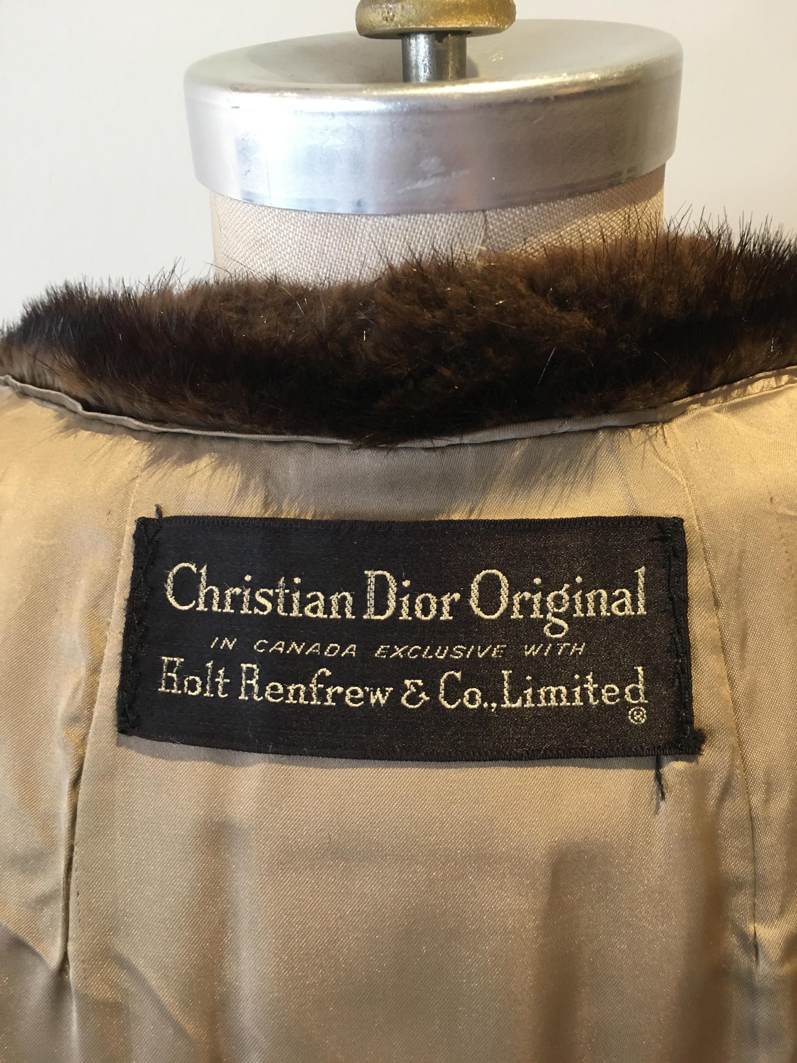 Black Christian Dior Mid-Century Mink Coat 8/10