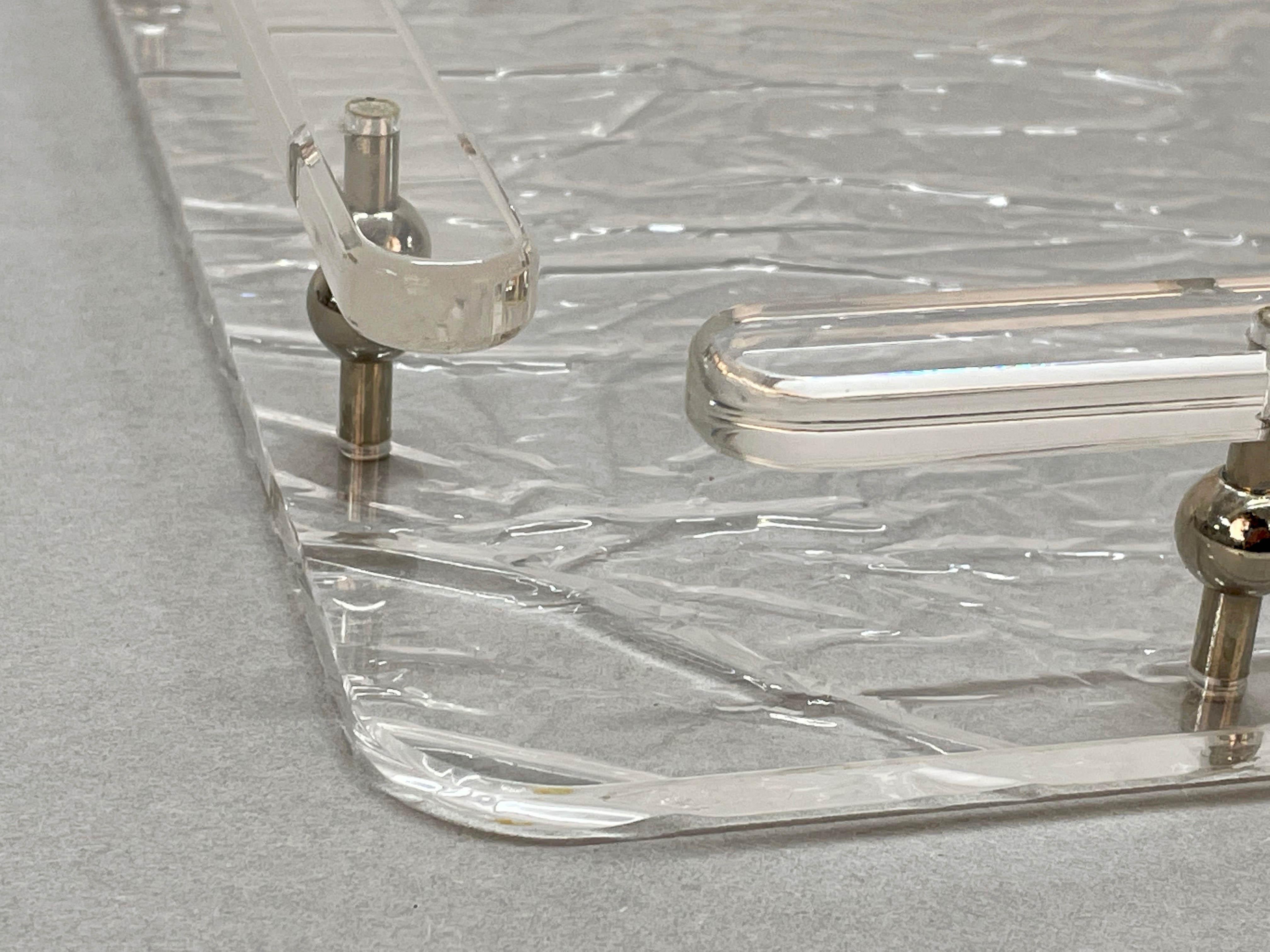 Christian Dior Midcentury Crystal Lucite Serving Tray after Willy Rizzo, 1980s 5