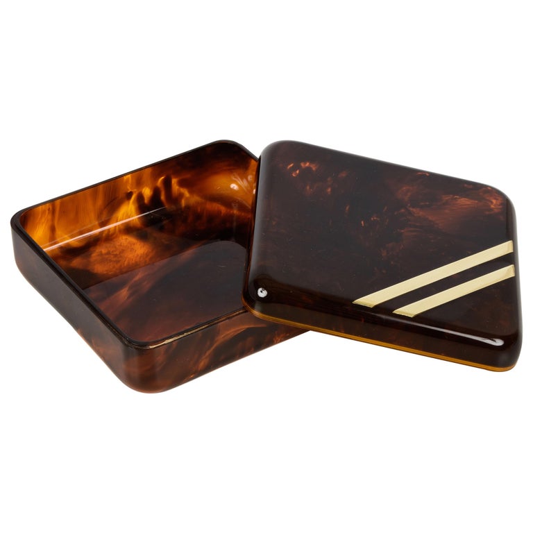 Christian Dior Midcentury Lucite Tortoiseshell Effect and Brass Jewelry