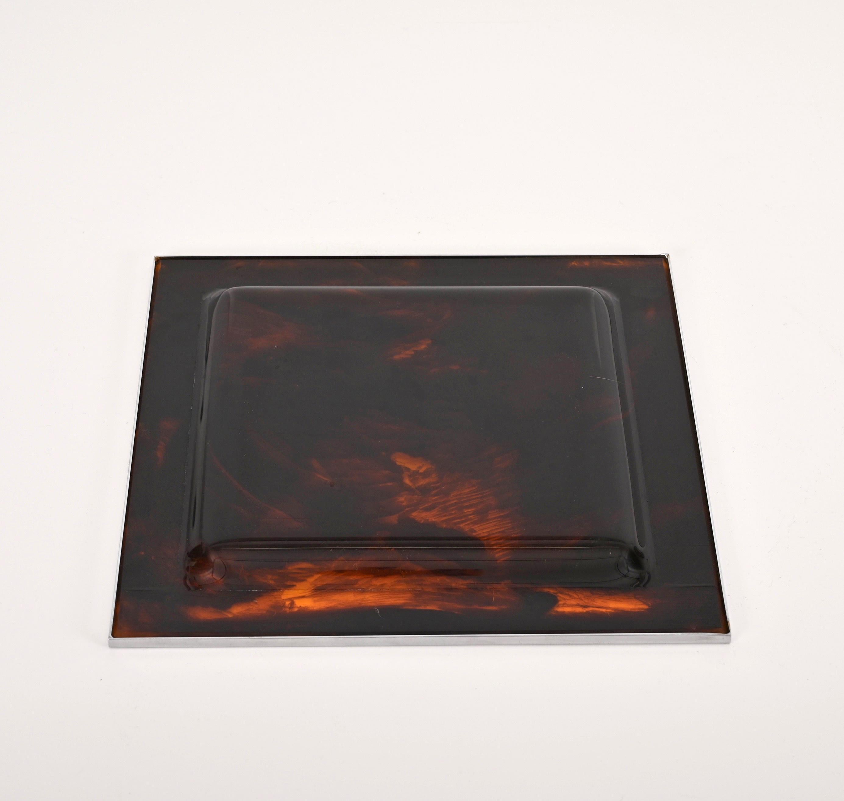 Christian Dior Midcentury Tortoiseshell and Lucite Italian Serving Tray, 1970s For Sale 6