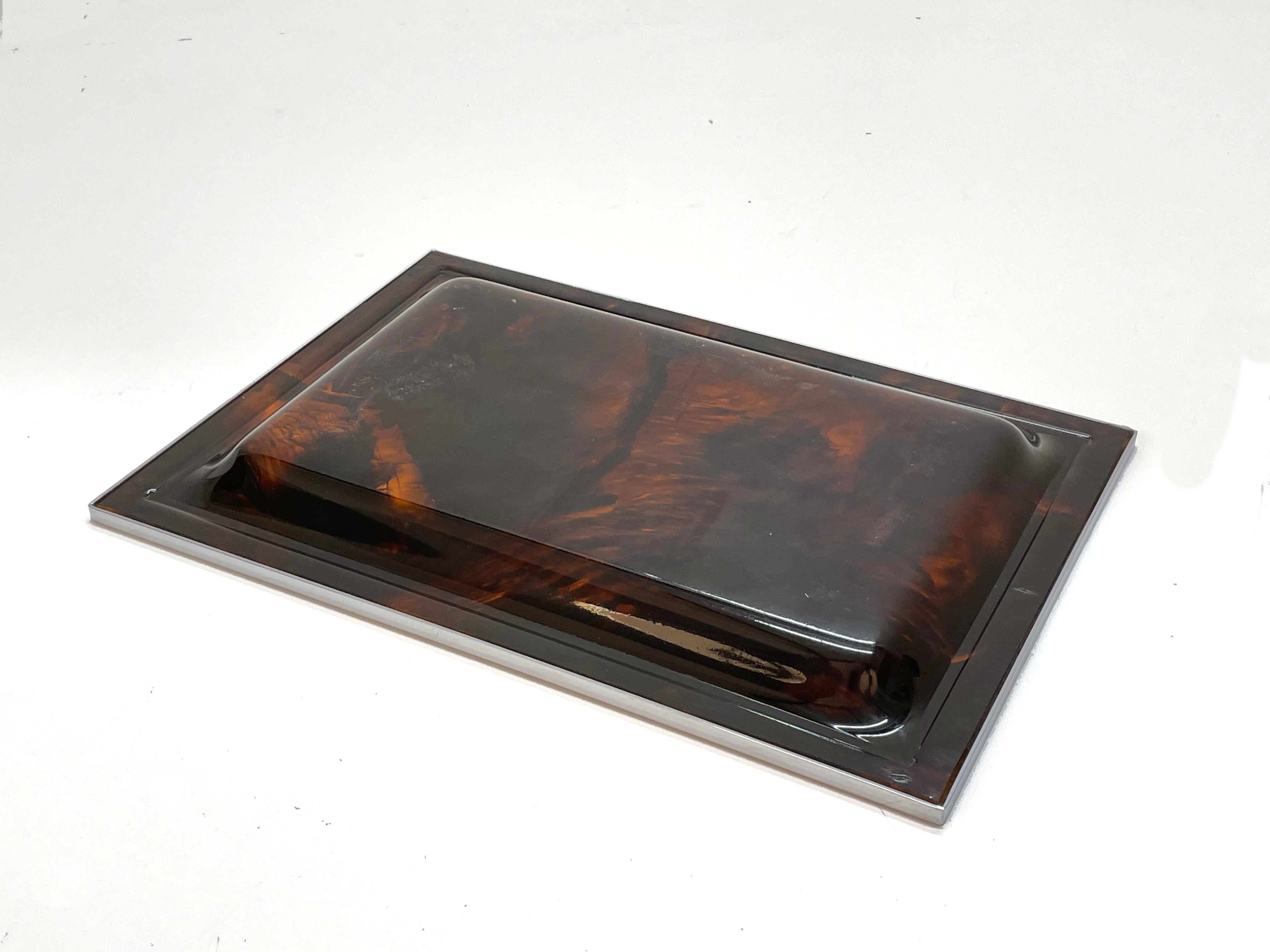 Christian Dior Midcentury Tortoiseshell and Lucite Italian Serving Tray, 1970s 10