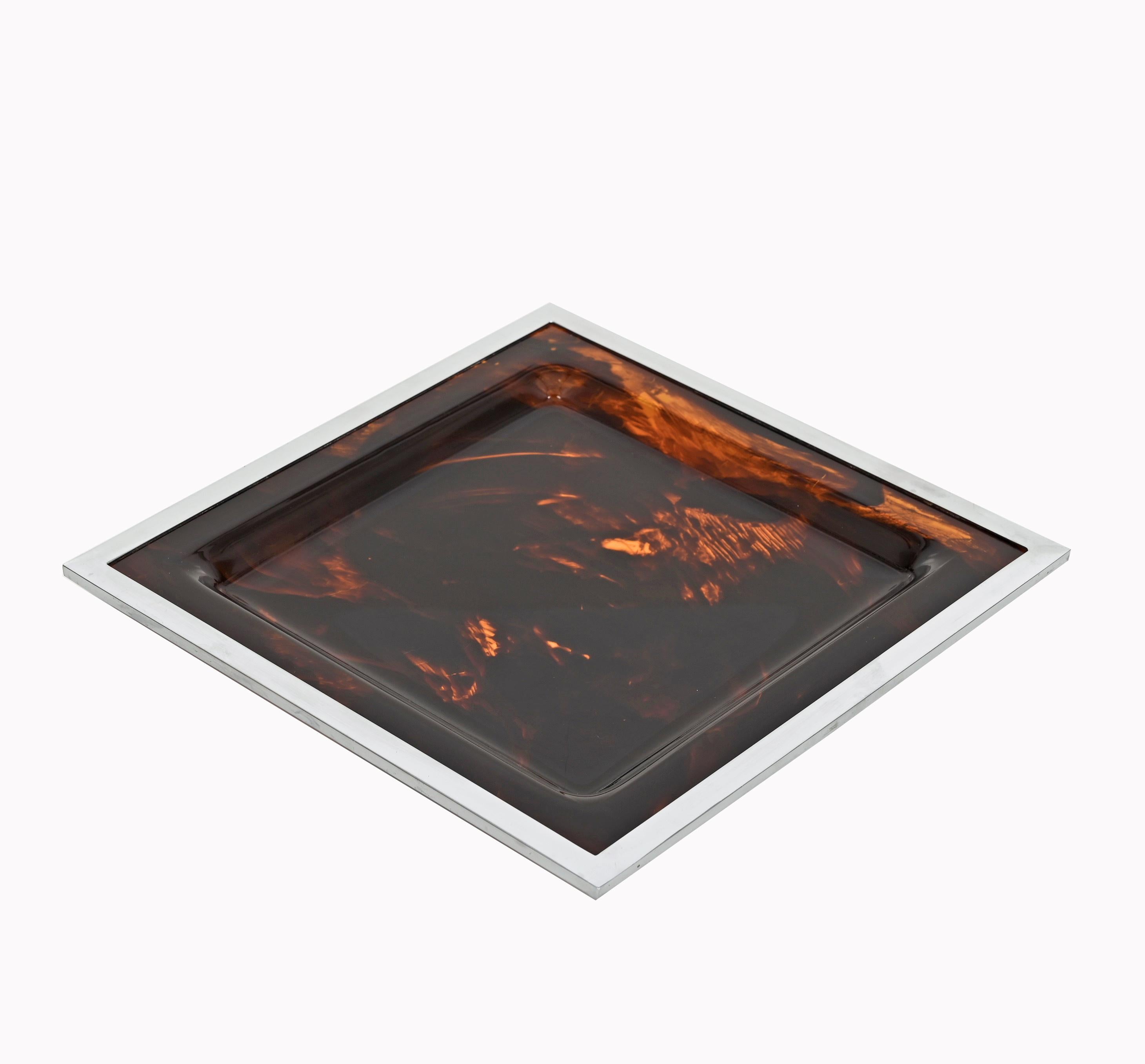Christian Dior Midcentury Tortoiseshell and Lucite Italian Serving Tray, 1970s For Sale 10