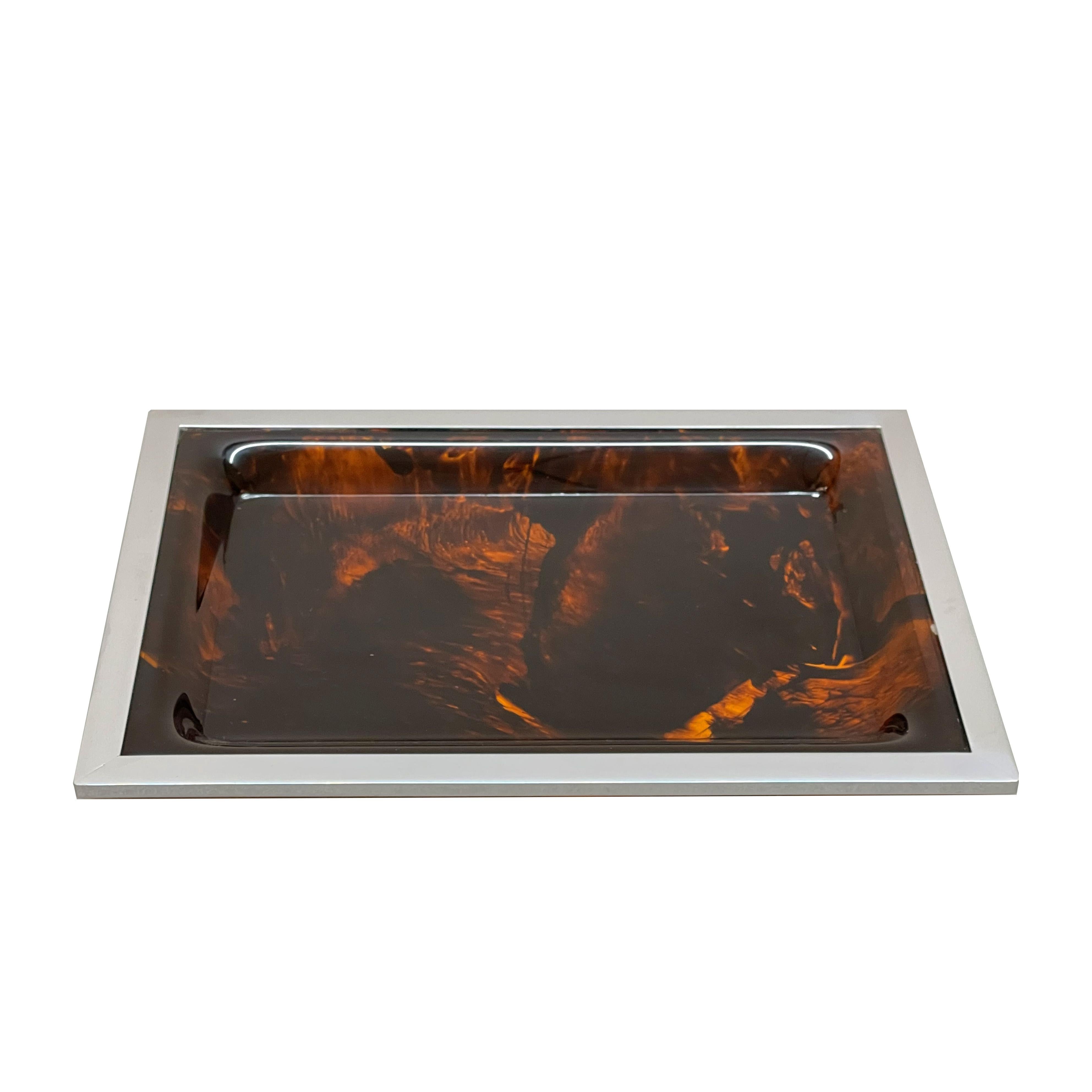 Christian Dior Midcentury Tortoiseshell and Lucite Italian Serving Tray, 1970s 14