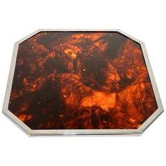 Christian Dior Midcentury Tortoiseshell and Lucite Italian Serving Tray, 1970s