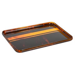 Christian Dior Midcentury Tortoiseshell and Lucite Italian Serving Tray 1970s