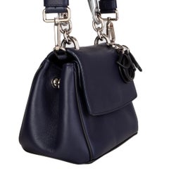 CHRISTIAN DIOR midnight blue leather BE DIOR MINI Shoulder Bag