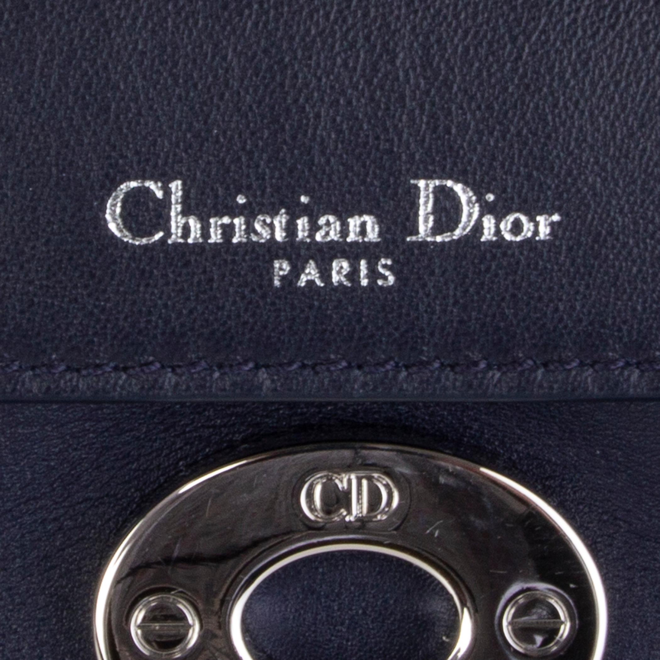 CHRISTIAN DIOR midnight blue leather BE DIOR MINI Shoulder Bag 2