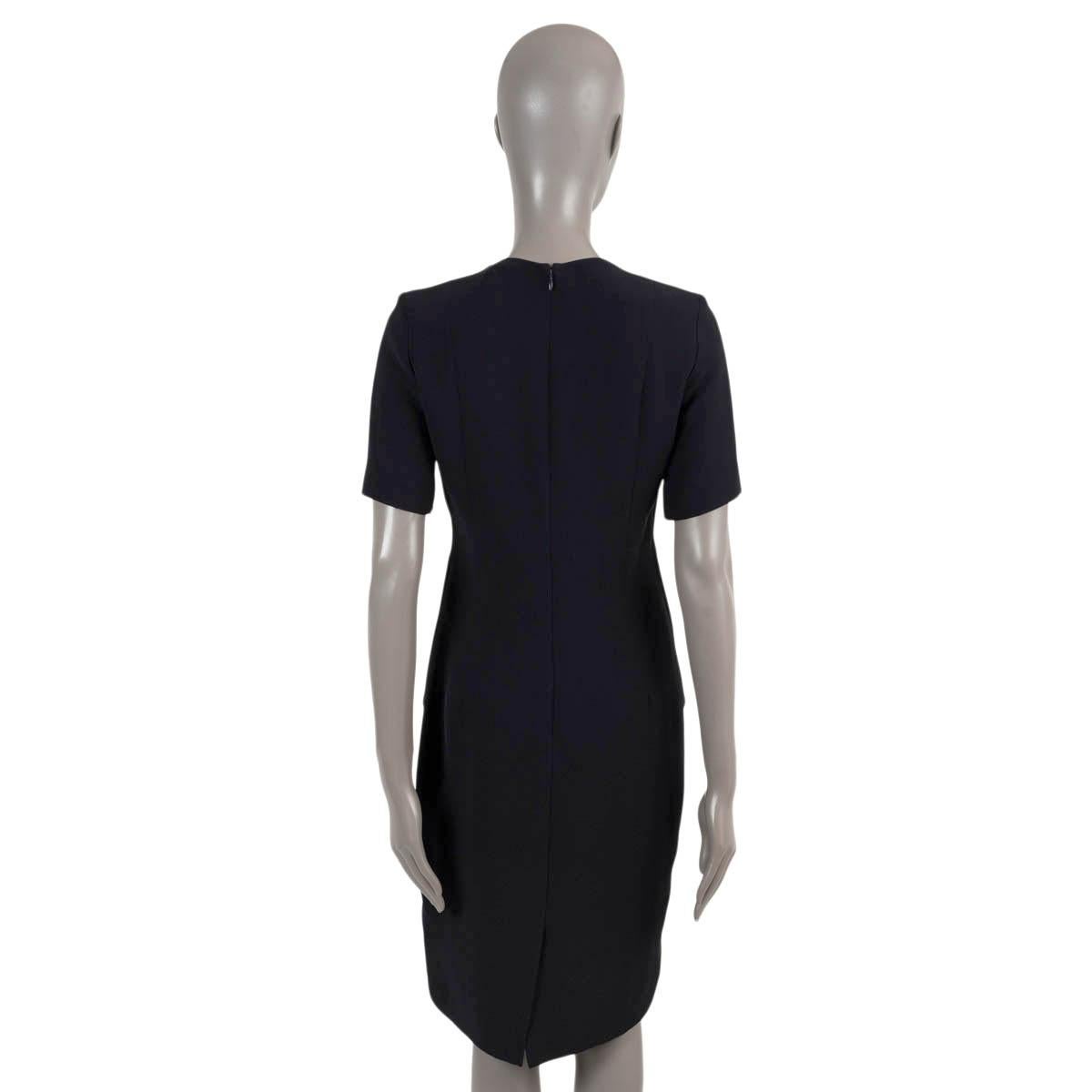 Women's CHRISTIAN DIOR midnight blue silk 2014 PEPLUM FRONT Dress 40 M For Sale