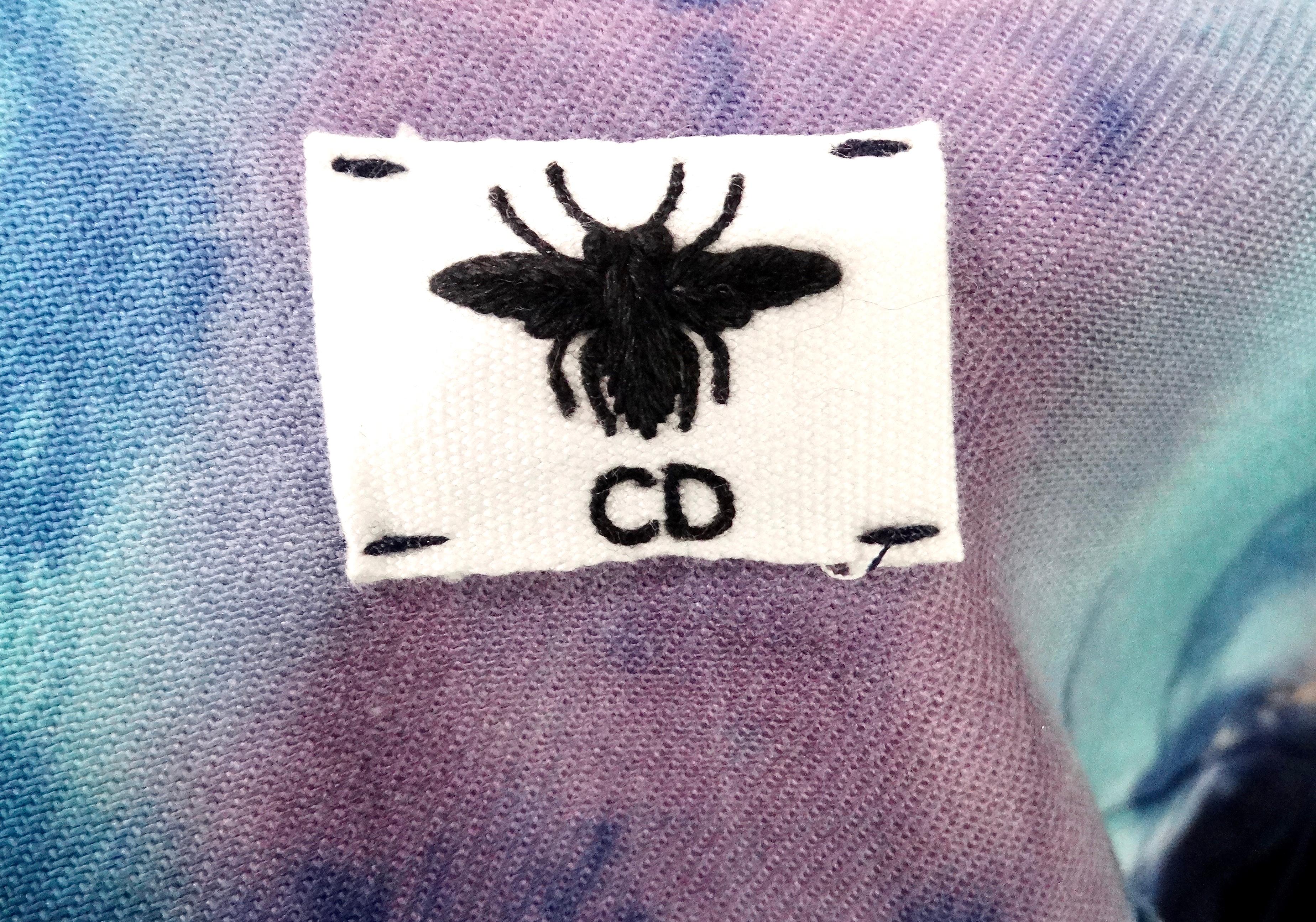 Christian Dior Mitternachtsblaue Tie-Dye-Jacke aus Denim im Angebot 7