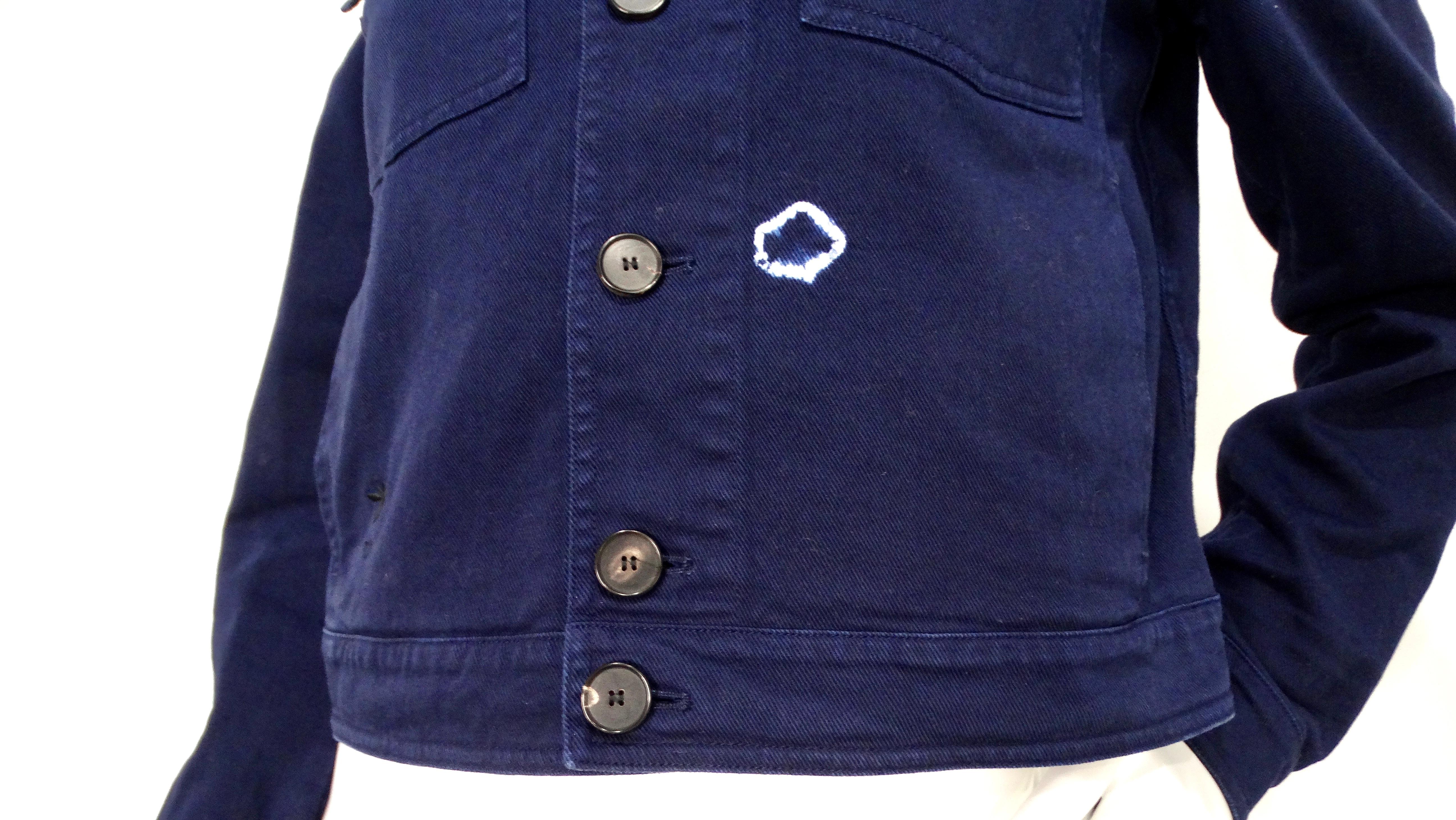 Christian Dior Mitternachtsblaue Tie-Dye-Jacke aus Denim im Zustand „Hervorragend“ im Angebot in Scottsdale, AZ