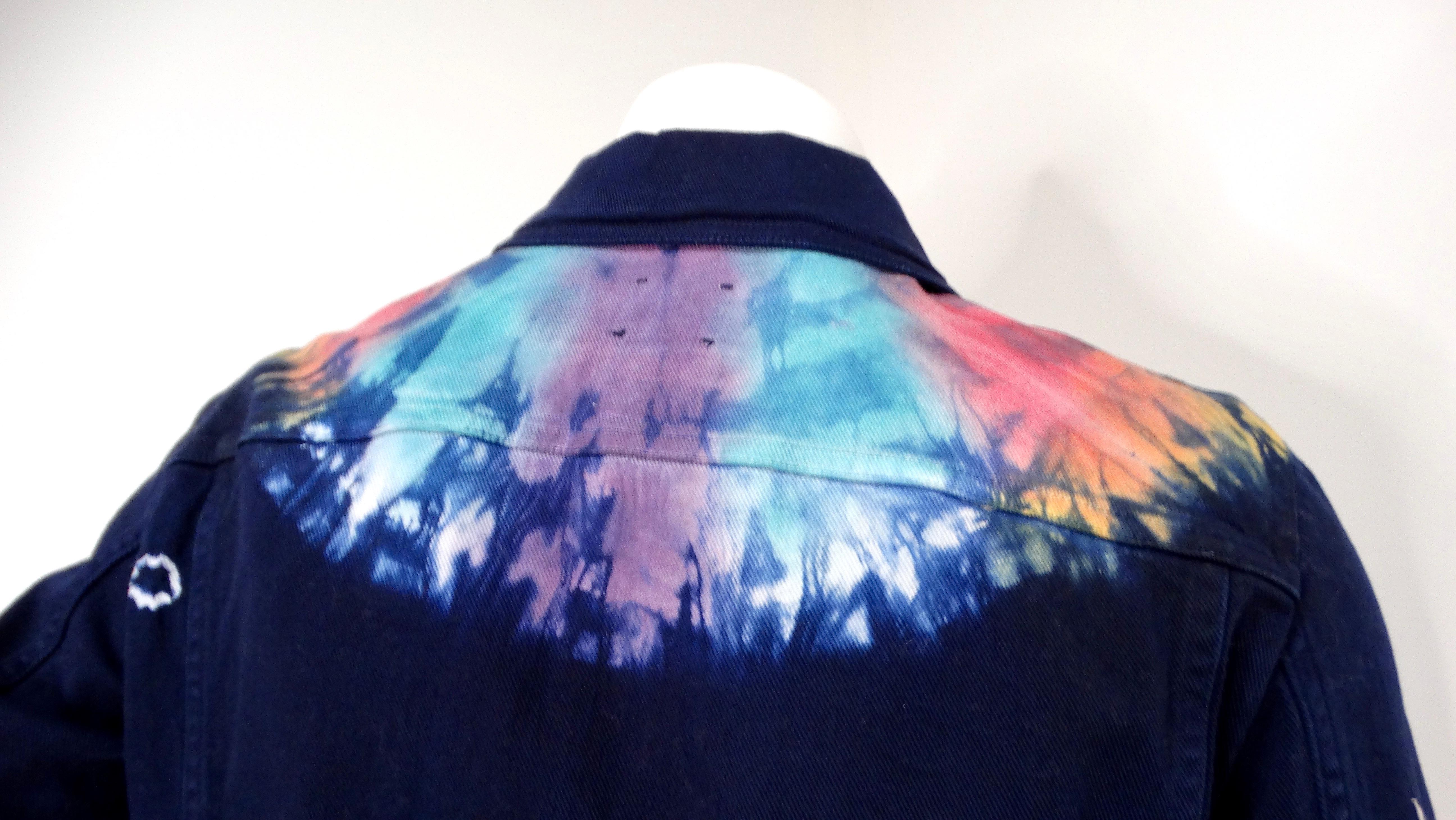 Christian Dior Mitternachtsblaue Tie-Dye-Jacke aus Denim im Angebot 3