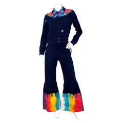 Christian Dior Midnight Blue Tie-Dye Style Flare Jeans