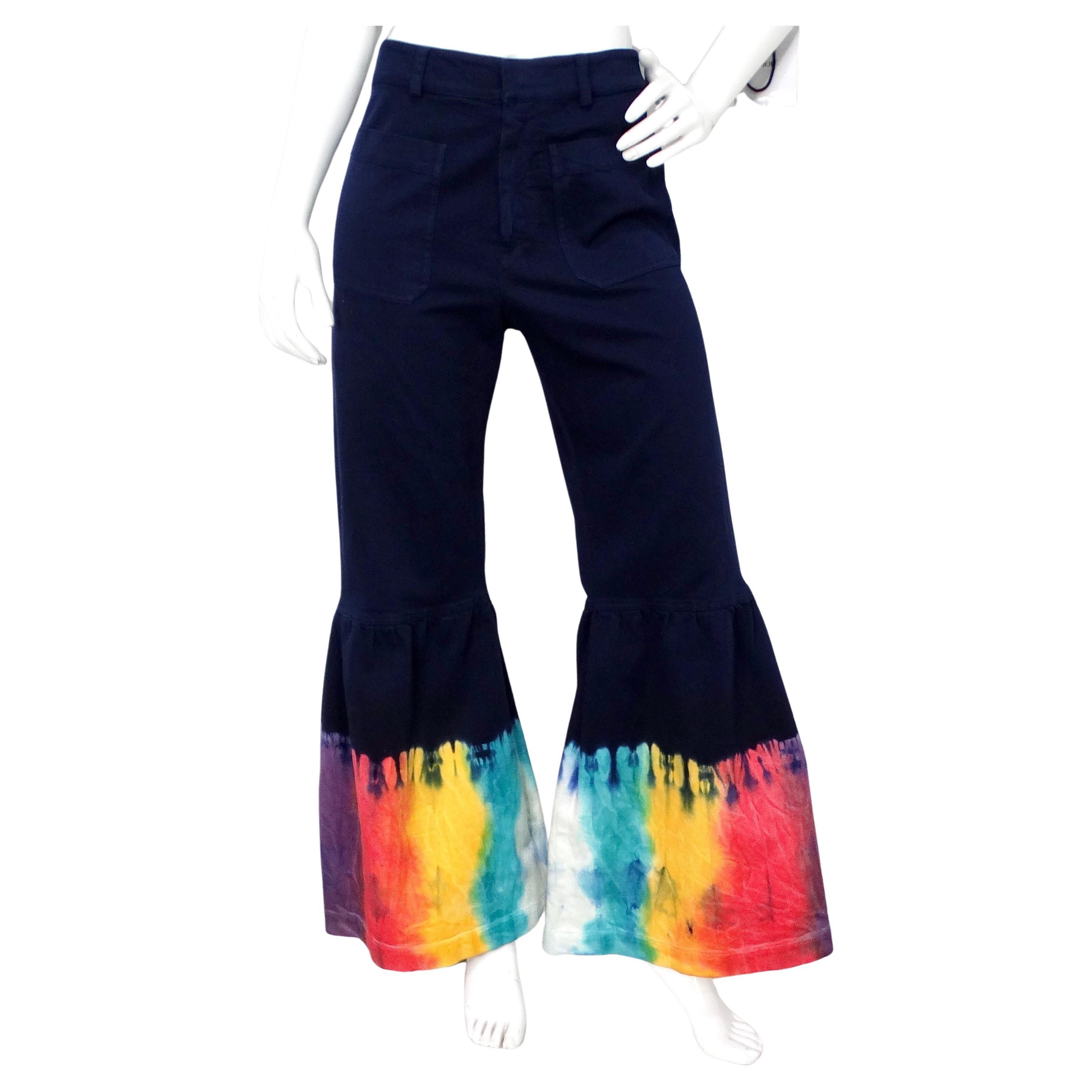 Vaqueros acampanados Christian Dior estilo Tie-Dye en azul noche en venta