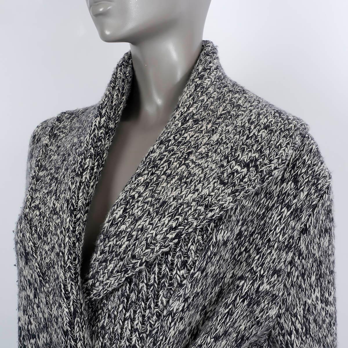 CHRISTIAN DIOR midnight blue wool & cashmere 2021 MELANGE Cardigan Sweater 34 XS 1