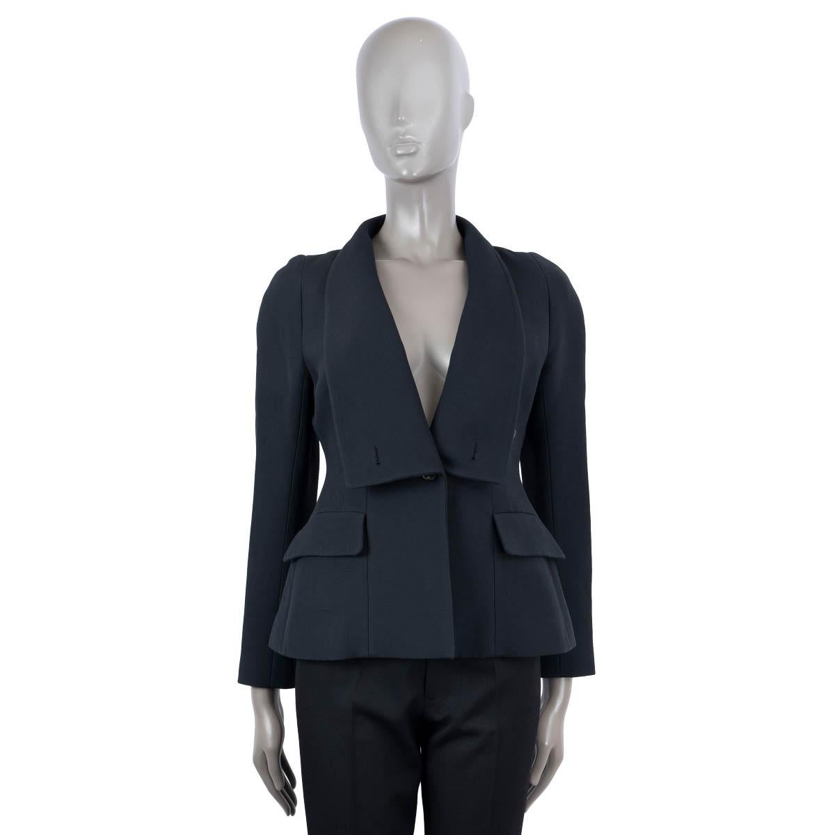 Black CHRISTIAN DIOR midnight blue wool silk 2018 TUXEDO Jacket 40 M For Sale