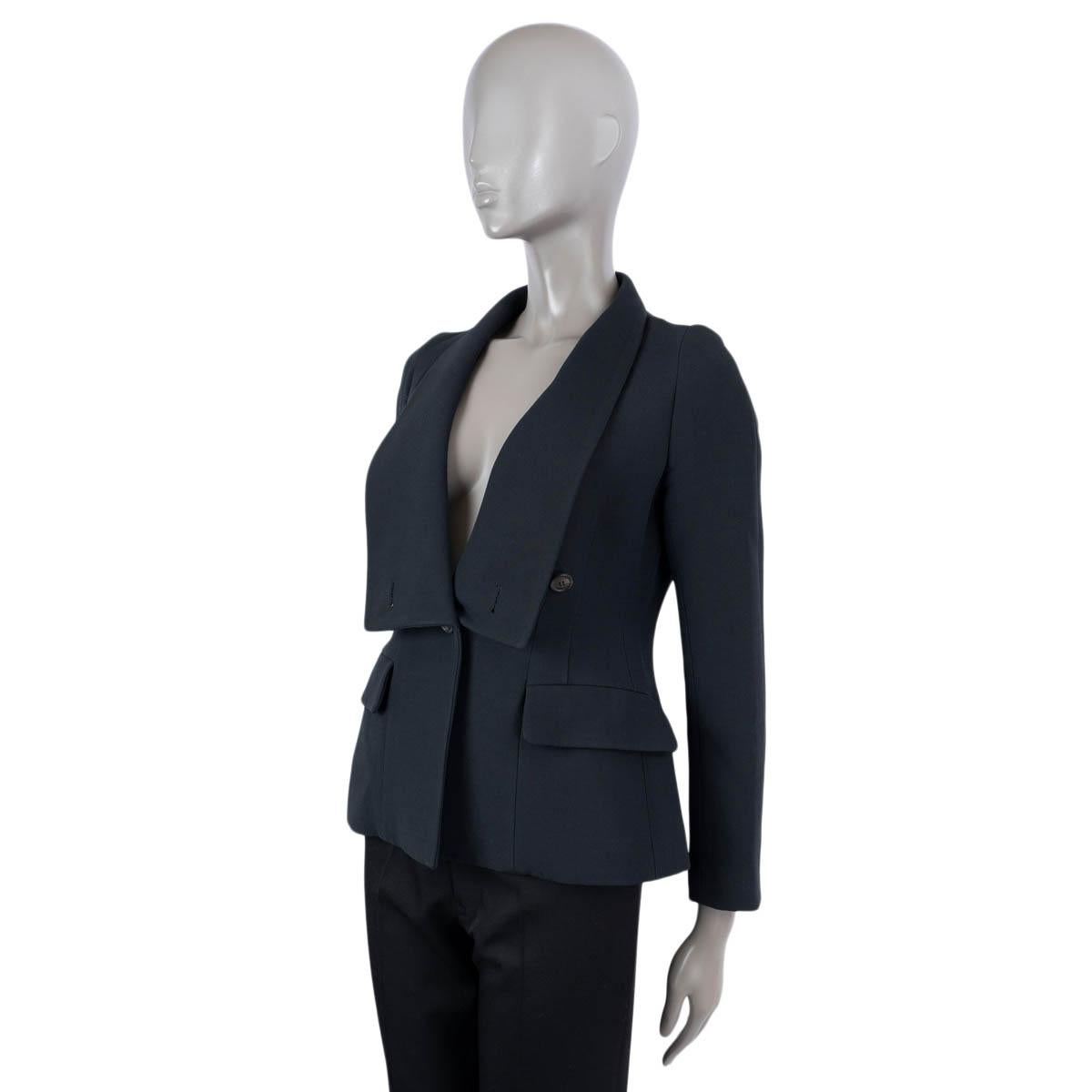 CHRISTIAN DIOR midnight blue wool silk 2018 TUXEDO Jacket 40 M For Sale 1